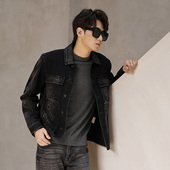 男士 DAVID 复古做旧休闲牛仔翻领外套 25秋季 新品 NAMAN 纯棉