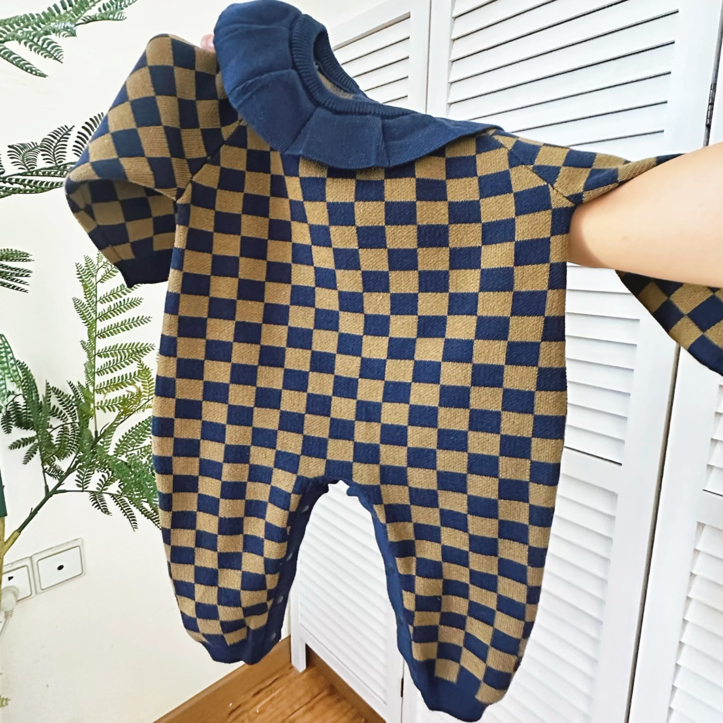 婴儿连体衣a类纯棉套头针织毛衣