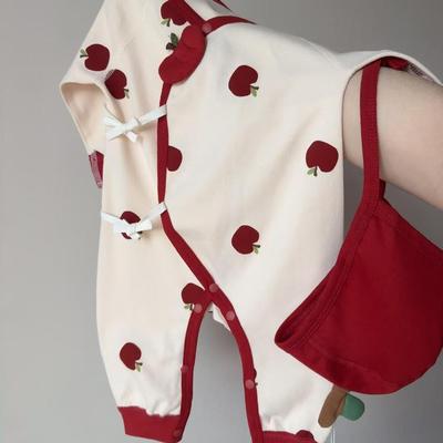 婴儿纯棉a类四季款满月百天哈衣