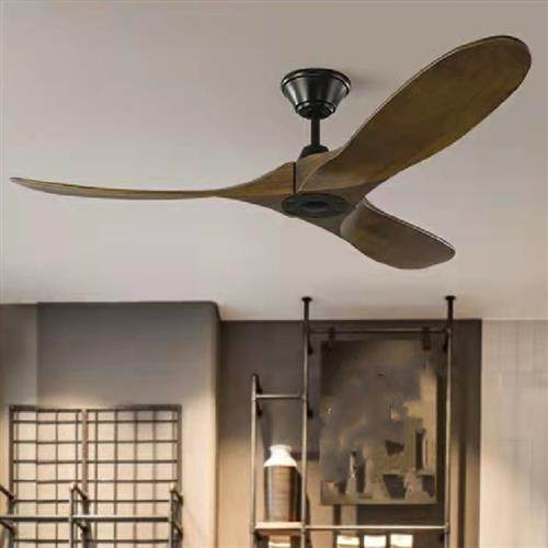 中古风实木风扇灯北欧餐厅客厅电扇灯智能遥控变频吊扇灯无灯风扇,家装灯饰光源,客厅吊灯,淘宝优惠券,粉丝福利购,淘宝优惠卷