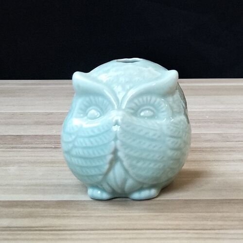 猫头鹰造型陶瓷香薰花瓶纯手工简约现代迷你动物家居摆件