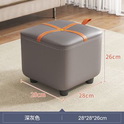 科技布软包小凳子家用矮凳门口换鞋凳客厅沙发凳实木小板凳