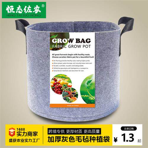 毛毡种植桶植物种植袋灰色无纺布植树袋加仑盆