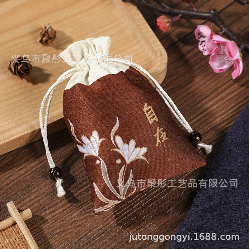 禅意中国风束口袋古风锦囊端午香囊首饰香袋锦缎刺绣荷包香包空袋,居家布艺,缝纫DIY材料套装,淘宝优惠券,粉丝福利购,淘宝优惠卷