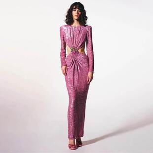 Dresses Evening Backless Party Gowns Glitter Prom Sequined