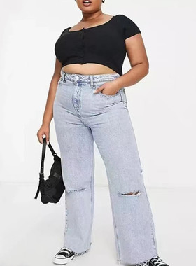 L-4XLplus size fashion jeans women trousers fat ladies pants