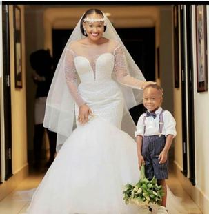 Mermaid Wedding Dress Long Sleeve Custom Made Wedding Gowns