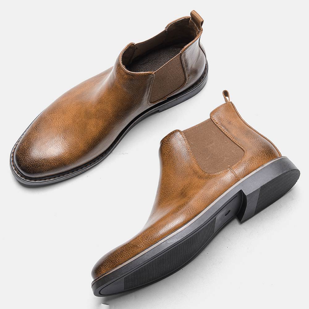 40~46 Chelsea Boots Men Comfortable Fashion Leather Shoes