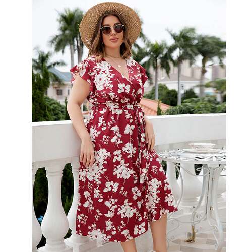 XL-4XL summer women dinner dress plus size lady formal skirt