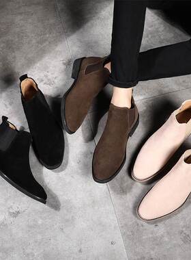 Martin Chelsea Boots For Men Winter Warm Shoes牛皮切尔西靴男