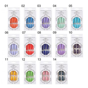 24pcs Fake Nails Colourful And Long Ballerina Nails