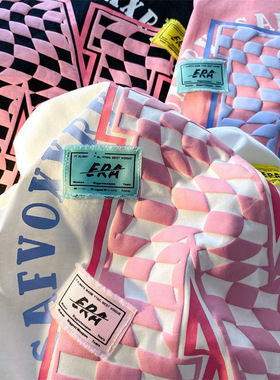 新款精梳棉重工烫钻字母印花款宽松短袖T恤上衣women clothes2025