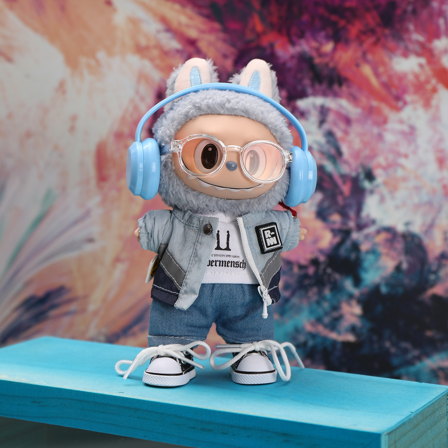 GD权志龙同款运动休闲风外套衣服拉布布labubu娃衣1代2代3代通穿