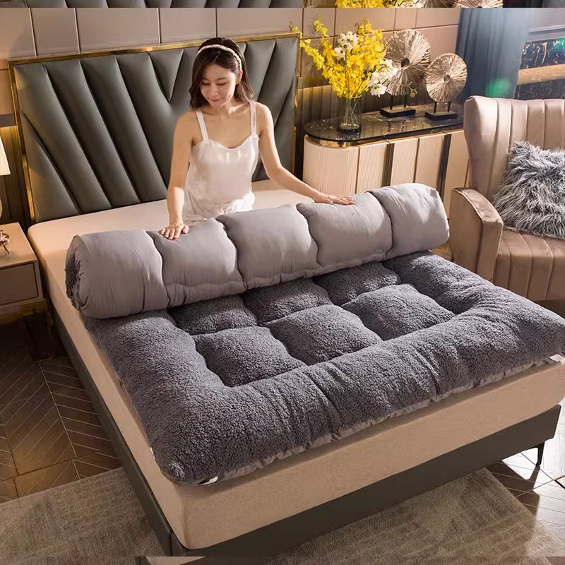 加厚羊羔绒床垫子冬季学生宿舍E双人榻榻米床褥子可折叠垫被