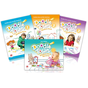 原版进口英国麦克米伦英语教材Doodle town 1 2 3级 幼儿英语教材美式发音创意涂鸦幼儿园英语启蒙3-6岁培训机构国际幼儿园教材