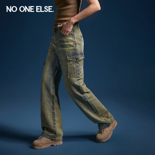 牛仔裤美式街头nooneelse