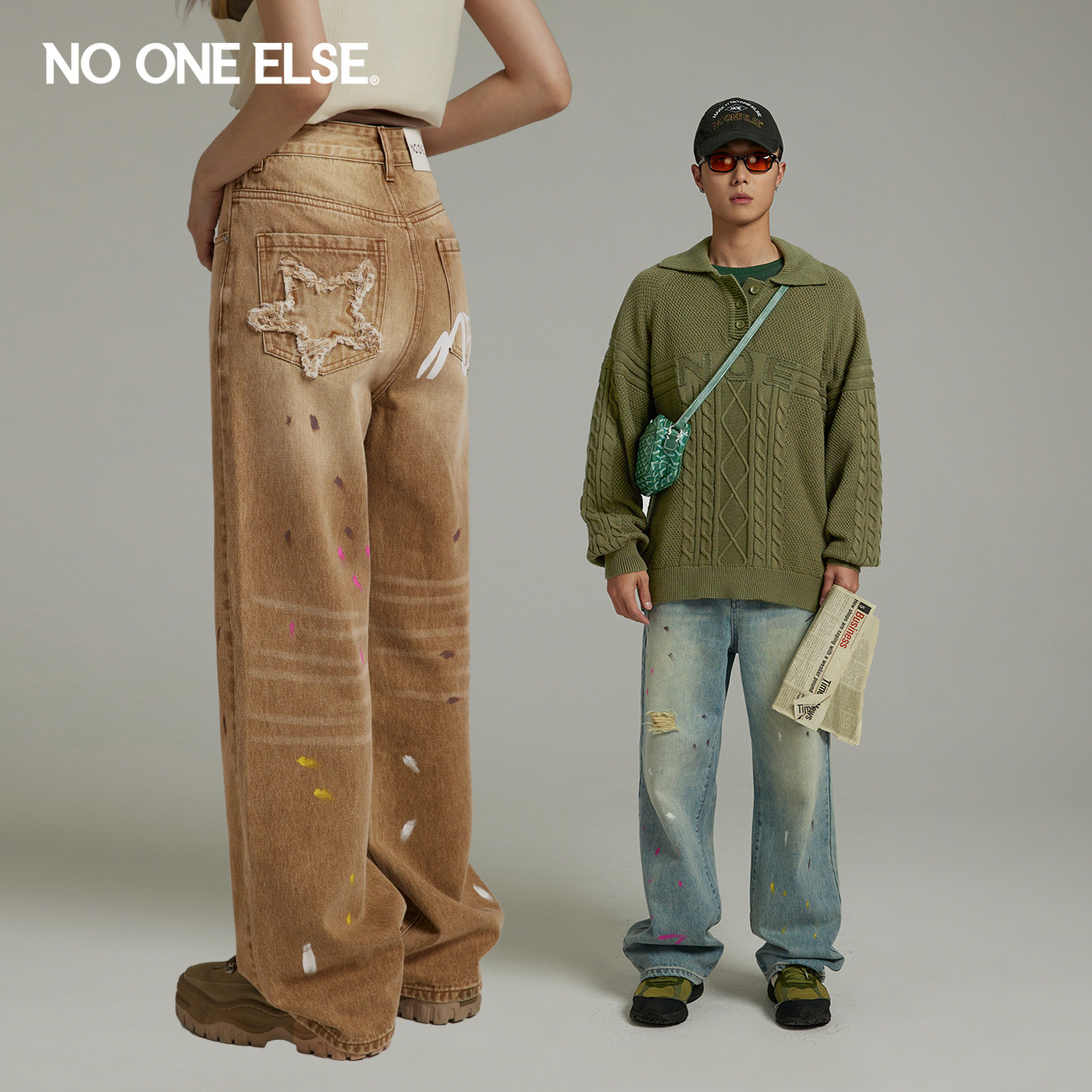 牛仔裤男女款nooneelse图片