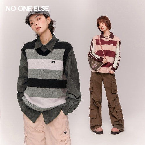 NOONEELSE字母刺绣马甲