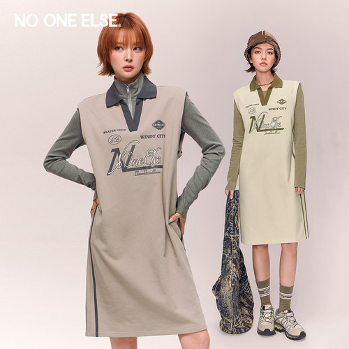 NOONEELSE字母印花无袖连衣裙