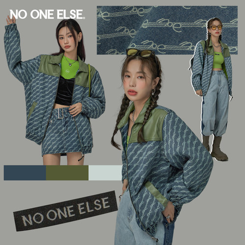 NOONEELSE复古牛仔棉服外套