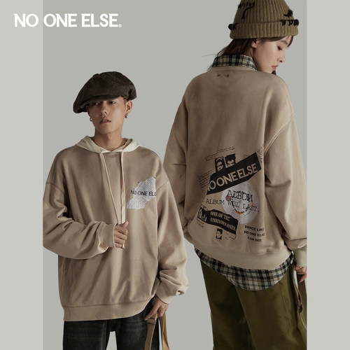 扎染长袖卫衣nooneelse宽松