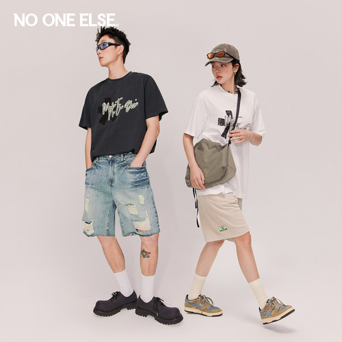 NOONEELSE字母花朵印花T恤