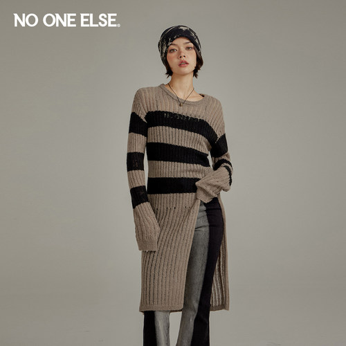 条纹长袖针织衫nooneelse