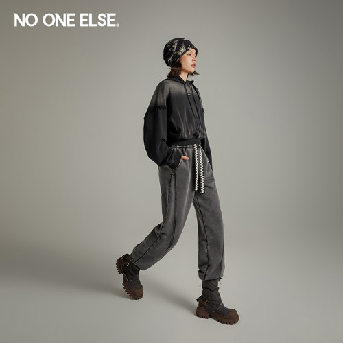 系带休闲裤nooneelse美式街头