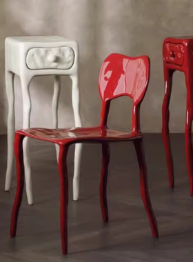 荷兰设计师新款餐椅创意黏土椅休闲椅民宿餐厅咖啡厅北欧丹麦椅子