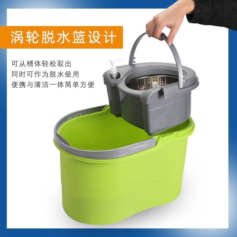 免锈念家手洗双驱动旋双转拖把桶套装 手压色通用不钢懒拖地人拖