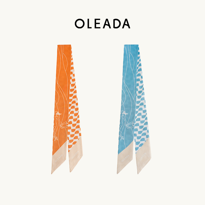 女士丝巾包包装饰绑带双面设计