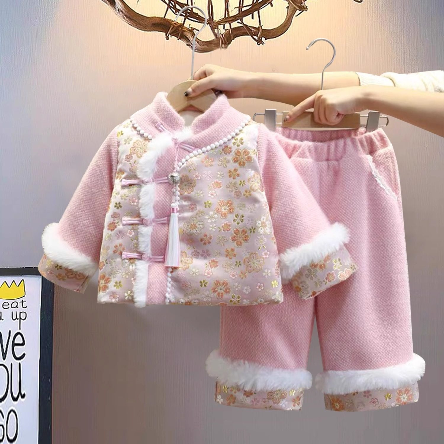 女童拜年服2026新款儿童喜庆新年套装宝宝周岁礼服加绒加厚过年服,童装/婴儿装/亲子装,唐装,淘宝优惠券,粉丝福利购,淘宝优惠卷