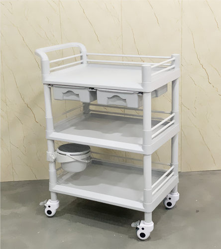 ABS美容小推车美容院置物架小气泡仪器架不锈钢三层多功能工具车
