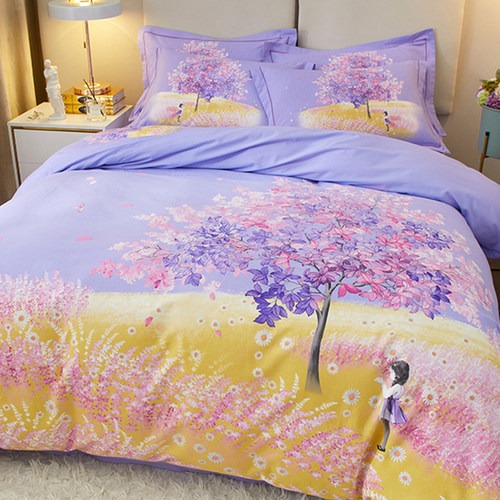 加厚全棉花卉四件套纯棉100秋冬