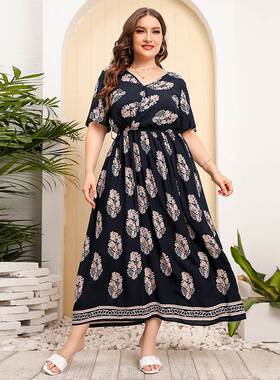 plus size women beach dress summer long dresses 大码连衣裙