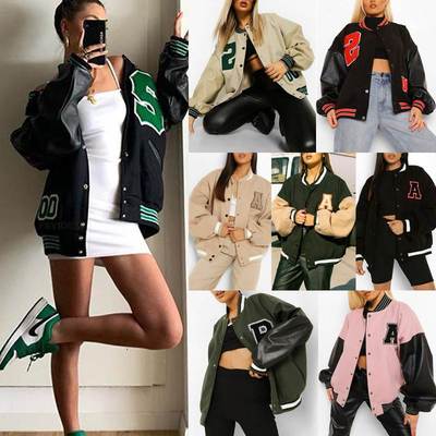 Baseball jacket women's new fleece thickened jacket