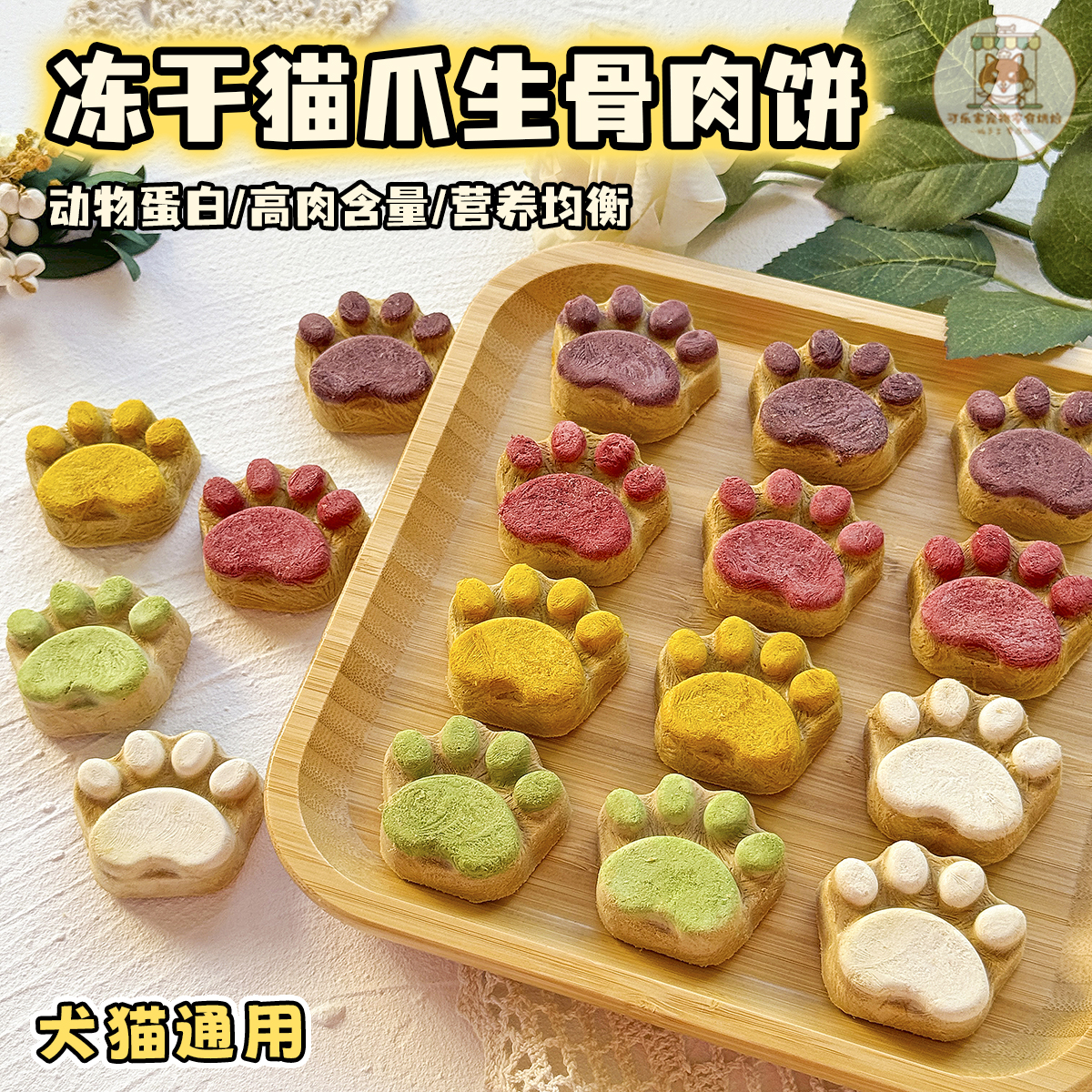 宠物零食冻干猫爪生骨肉饼营养