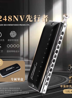 东方鼎先行者12孔无膜半音阶口琴C调T1248NV学生用入门专业演奏
