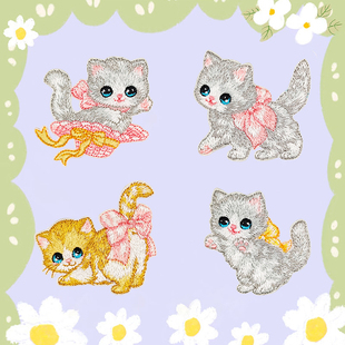 可爱衣服补丁贴猫咪布贴自粘免缝羽绒服破洞修复装 饰diy刺绣贴布