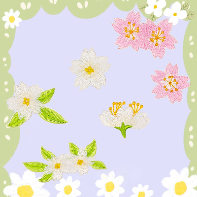 可爱花朵图案刺绣布贴衣服装饰贴