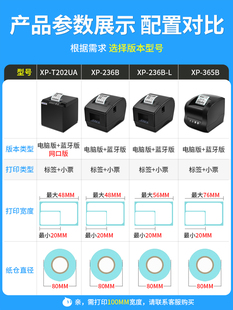 236B 365B热敏标签打印机不干胶贴纸服装 吊牌打标机外卖奶茶店