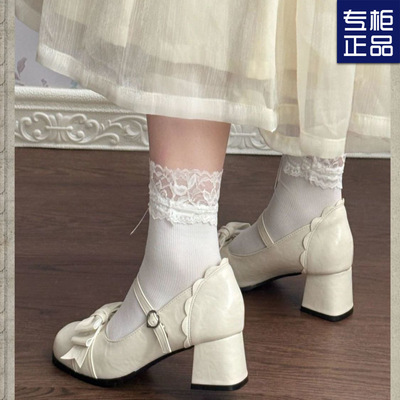 秋语高跟版蒂塔原创优雅复古方头玛丽珍Lolita鞋