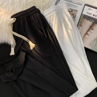 薄款 男式 透气运动裤 宽松百搭束脚裤 夏季 舒适柔软长裤 冰丝休闲裤