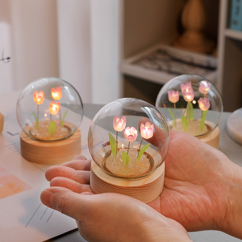 diy郁金香小夜灯生日礼物送女孩