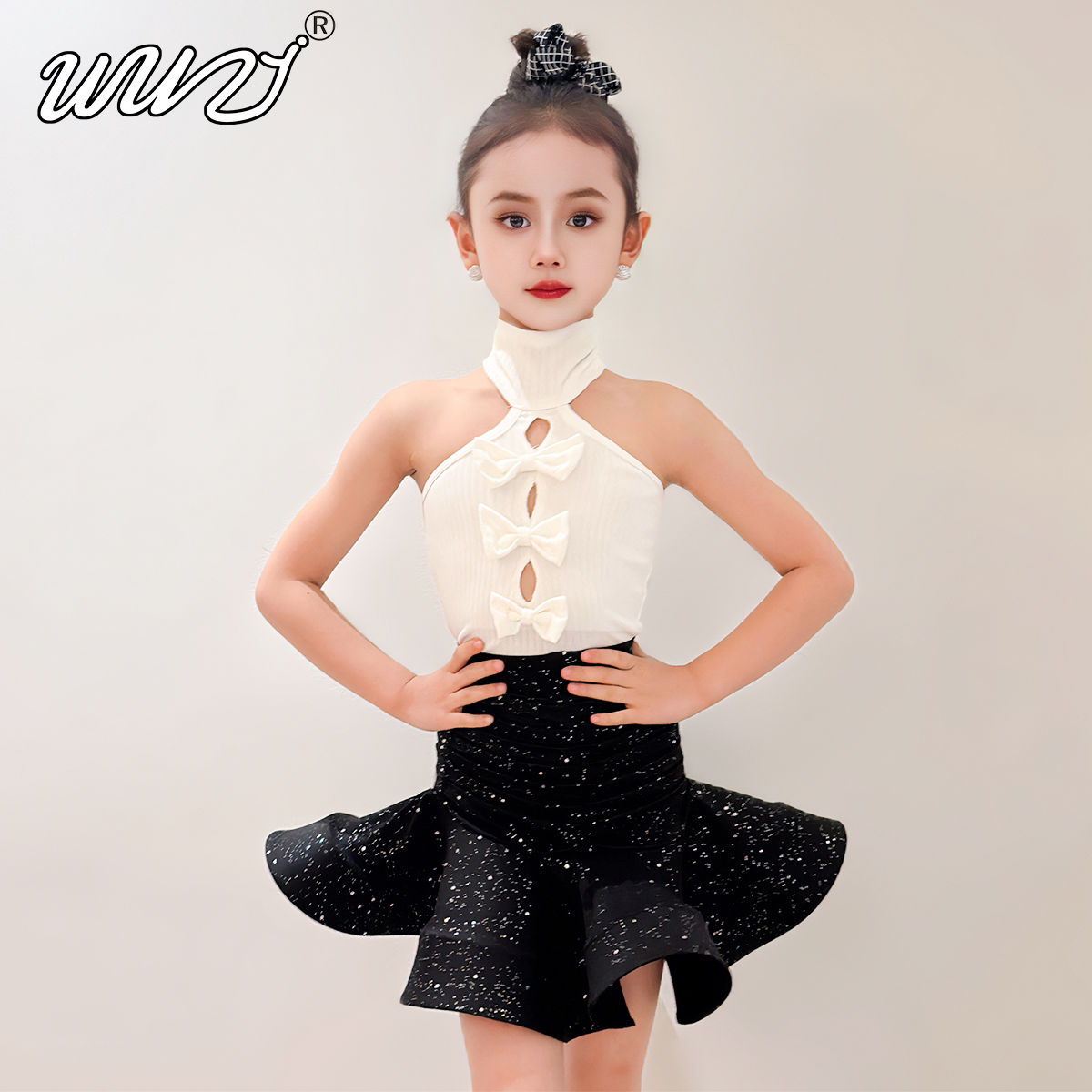 儿童拉丁舞练习服2025新款拉丁舞服女童高端练功服少儿拉丁舞蹈服