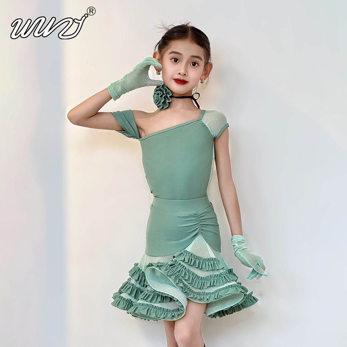 舞姿少儿拉丁舞服2026春夏新款高级女童舞蹈服练功训练表演服套装