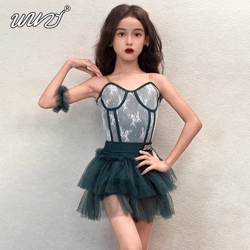 舞姿拉丁舞服女童练习服2026夏新款新品少儿童舞蹈套装分体练功服