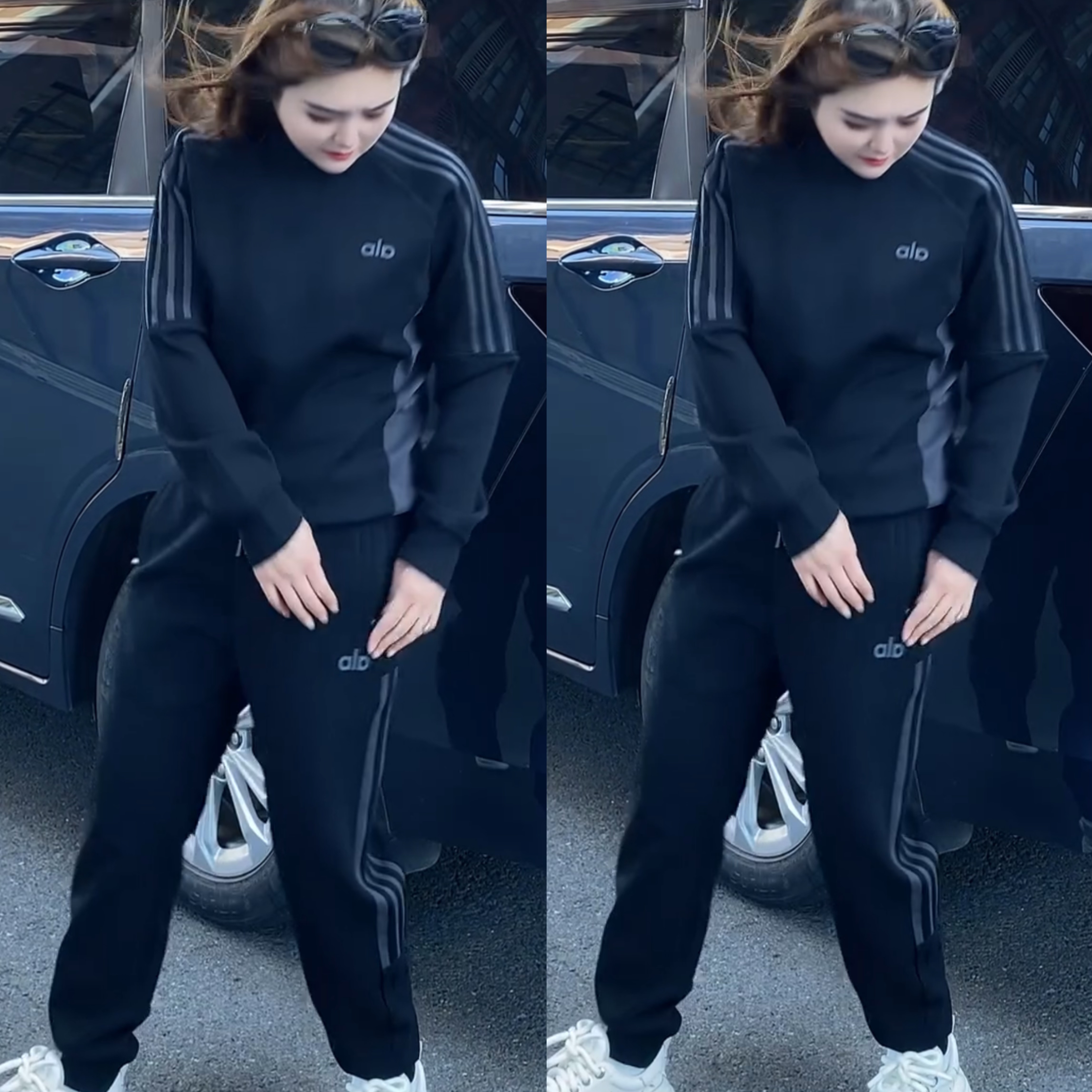 高档休闲运动套装秋季新款时尚洋气减龄圆领卫衣卫裤男士两件套潮