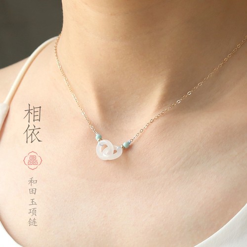 天然和田玉锁骨链春夏款项链原创