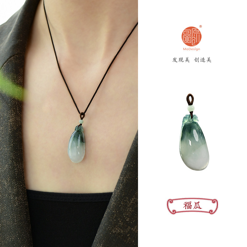天然A货翡翠项链玉石吊坠礼物
